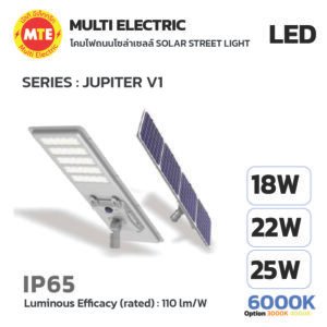 SOLAR STREET LIGHT โคมไฟถนนโซล่าเซลล์ รุ่น JUPITER V1 แบบ All-in-one
