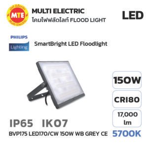 PHILIPS ฟลัดไลท์ SmartBright LED Floodlight BVP175/150W 5700K 17000lm