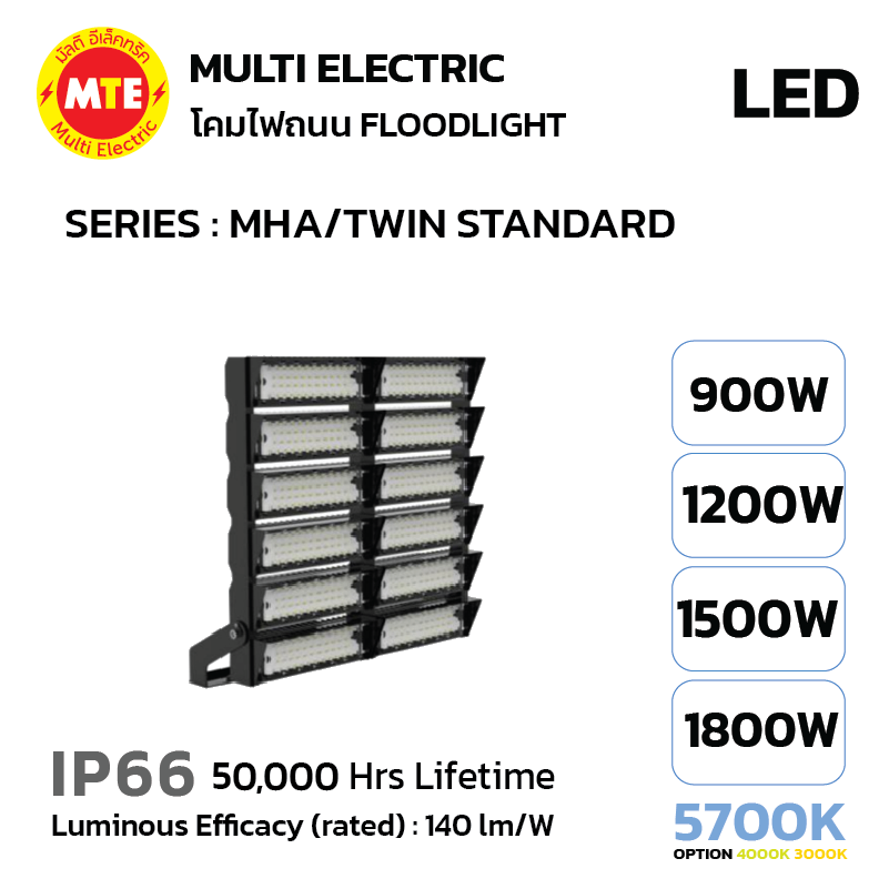 โคมไฟฟลัดไลท์ Flood Light MODULAR Model Series #MHA/TWIN Standard 150W-750W 5700K