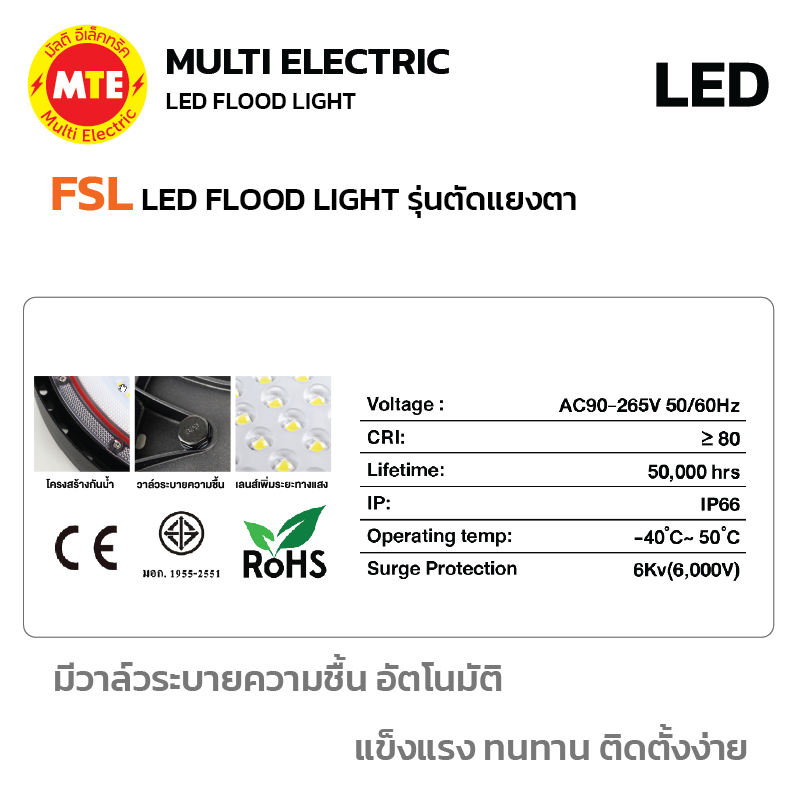 FSL HIGH BAY UFO โคมไฟไฮเบย์ ยู เอฟ โอ รุ่น ULTRA 100W 6500K - Image 3