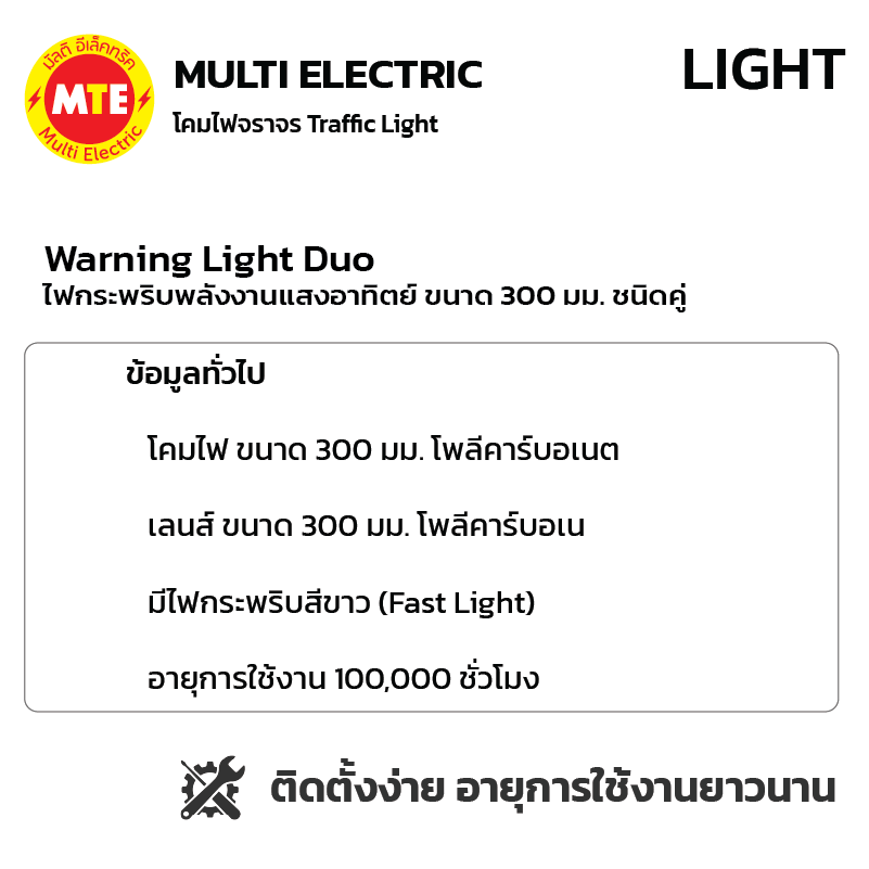 āđāļāļĄāļāļĢāļēāļāļĢ Warning Light Duo / āđāļāļāļĢāļ°āļāļĢāļīāļāļāļĨāļąāļāļāļēāļāđāļŠāļāļāļēāļāļīāļāļĒāđ āļāļāļēāļ 300 āļĄāļĄ 10W (āļāļāļīāļāļāļđāđ) - Image 3